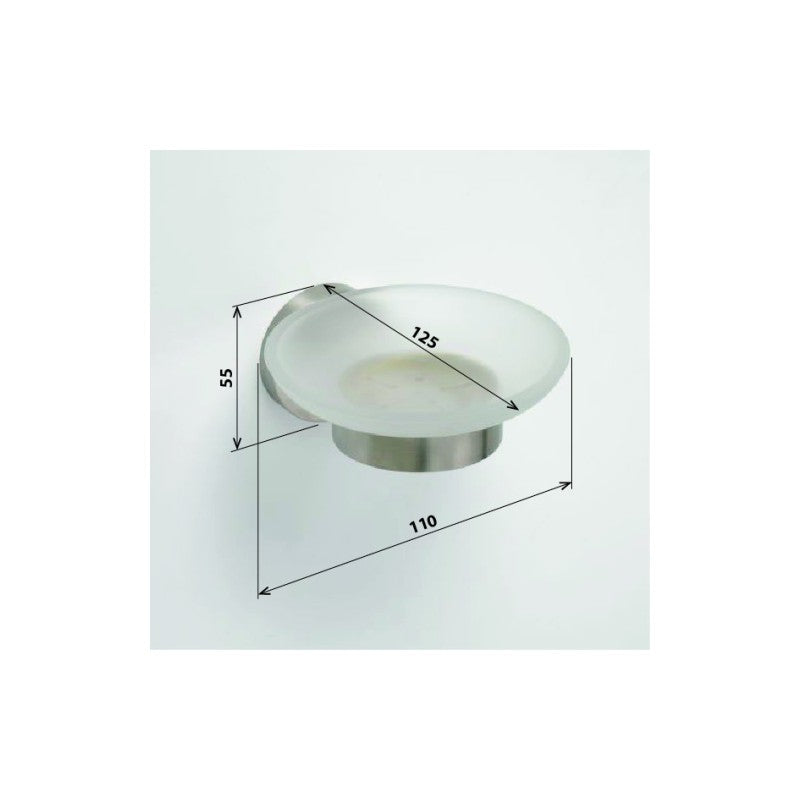 NEO Portasapone in Vetro e Acciaio 12,5x5,5x11cm