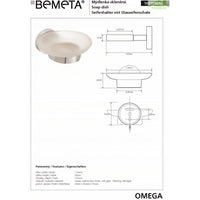 Portasapone da parete in vetro OMEGA 11x5,5x12,5cm