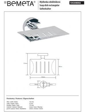 Portasapone da parete OMEGA ottone cromato 12,5x5,5x11,5cm