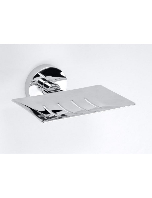 Portasapone da parete OMEGA ottone cromato 12,5x5,5x11,5cm