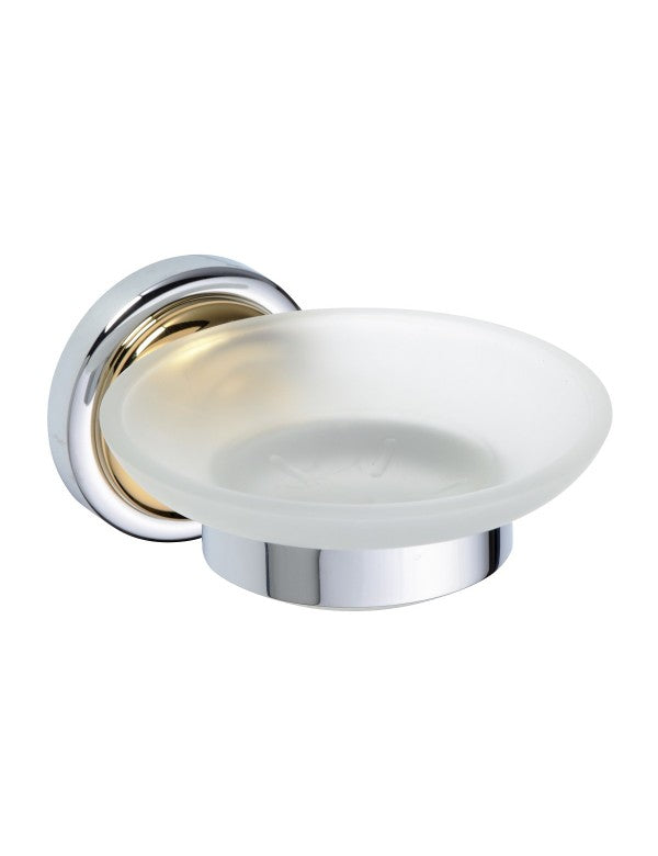 RETRO portasapone in vetro ottone cromo-oro 11x6,5x13,8 cm