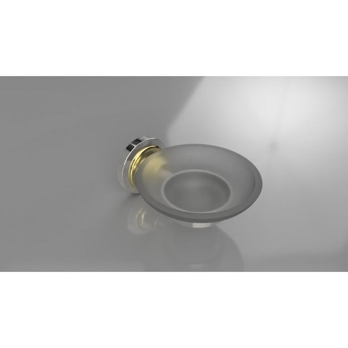 RETRO portasapone in vetro ottone cromo-oro 11x6,5x13,8 cm