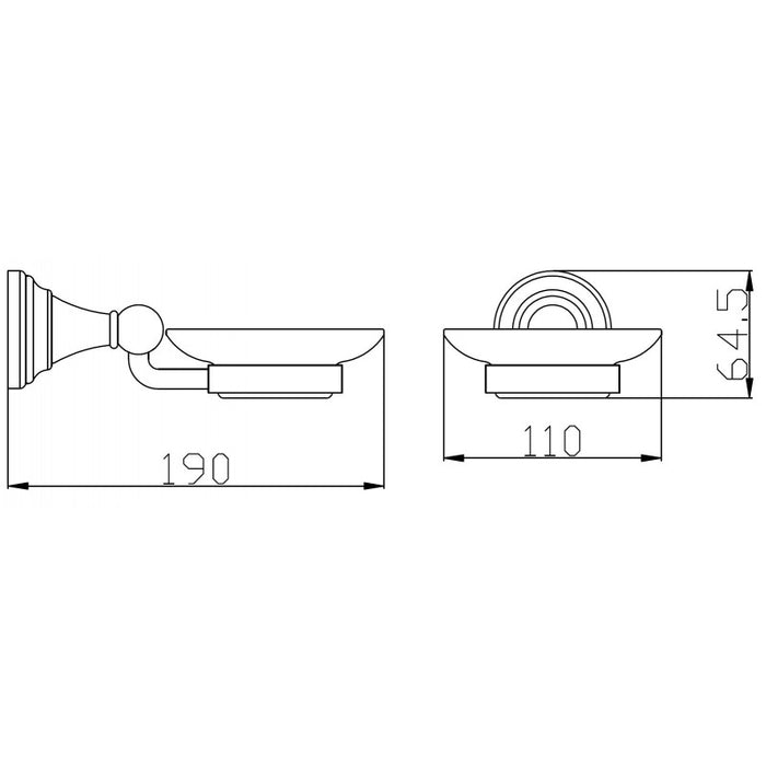 MORAVA Portasapone Retrò in Bronzo 19x11 x6,45 cm