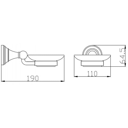 MORAVA Portasapone Retrò in Ottone Bianco 19x11x6,45 cm