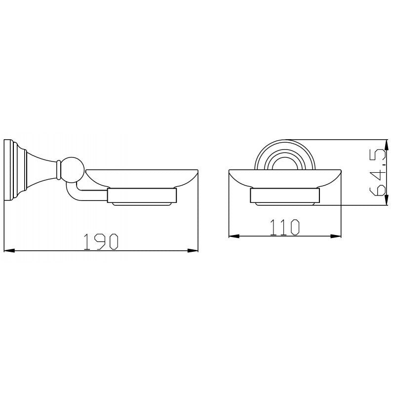 MORAVA Portasapone Retrò in Ottone Bianco 19x11x6,45 cm