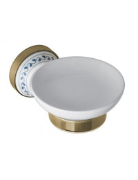 KERA Portasapone Rotondo in Ottone e Ceramica 10,7 x6,6 x15 cm