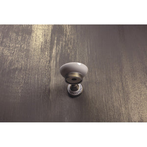 KERA Portasapone Rotondo in Ottone e Ceramica 10,7 x6,6 x15 cm