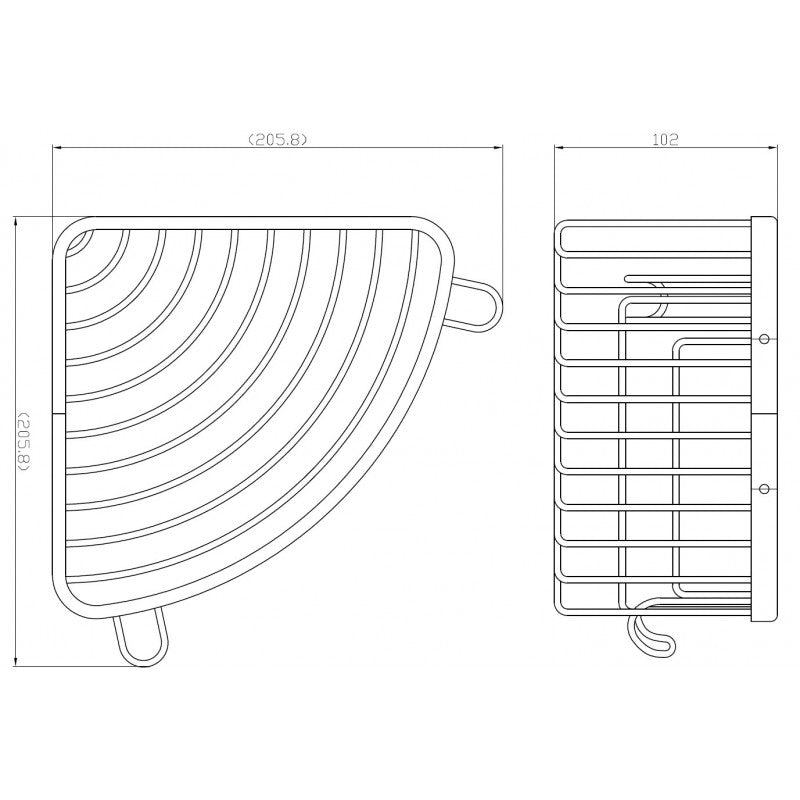 COLORADO Portasapone Angolare Triangolo in Metallo Lucido Ottone Grigio 20,5x20,5 cm
