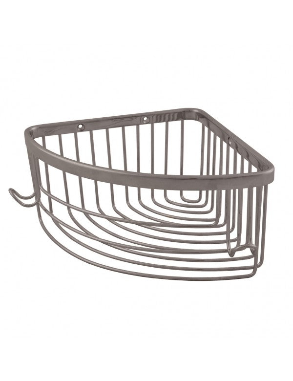 COLORADO Portasapone Angolare Triangolare in Metallo Spazzolato Grigio Ottone 20,5x20,5 cm