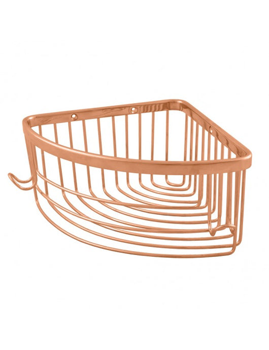 COLORADO Portasapone Angolare Triangolo in Ottone Oro Rosa Spazzolato 20,5x20,5 cm