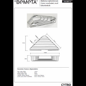 CYTRO portasapone angolare in ottone cromato 17x10x3 cm