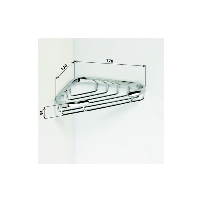 CYTRO portasapone angolare in ottone cromato 23x13x3 cm