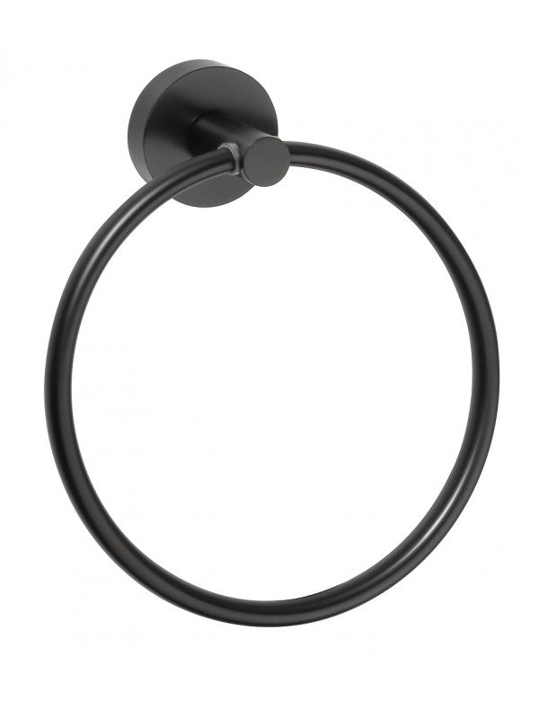 Porta asciugamani ad anello SCURO in ottone nero 17x 19,5 x 5,5 cm / ø15 cm