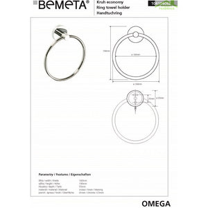 Anello Portasciugamani OMEGA Ottone Cromato 16x19x5,5cm