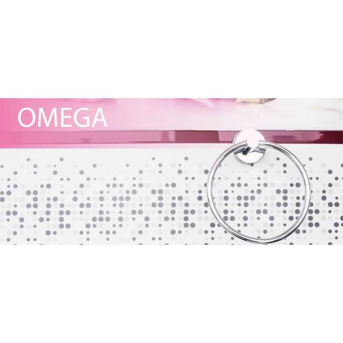 Anello Portasciugamani OMEGA Ottone Cromato 16x19x5,5cm