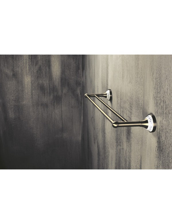 Portasciugamani doppio KERA 60 x6,6 x15,2 cm in ottone e ceramica