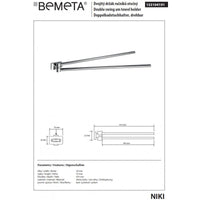 NIKI portasciugamani doppio girevole a parete 47,5 x5,3 x5 cm