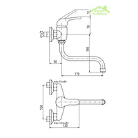 Portasciugamani doppio RETRO in ottone cromato 66,5x6,5x12 cm