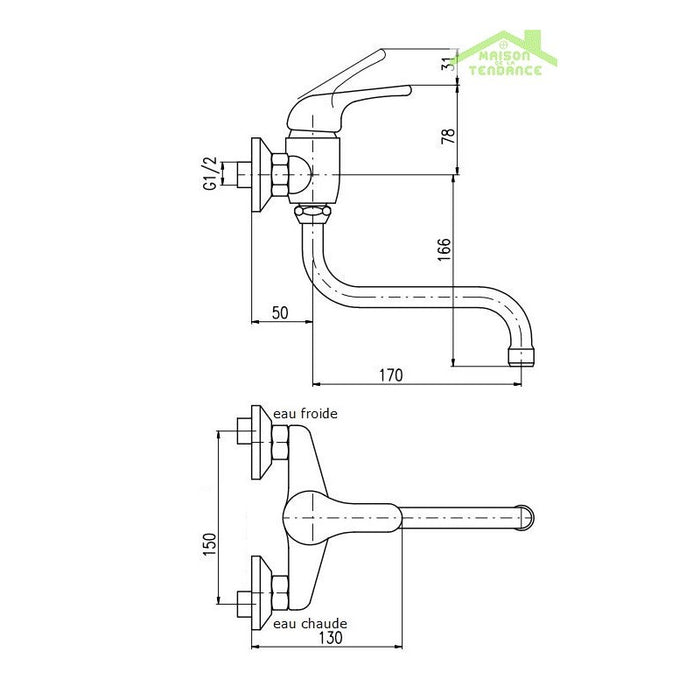 Portasciugamani doppio RETRO in ottone cromato 66,5x6,5x12 cm