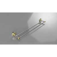 Portasciugamani doppio RETRO in ottone cromo-oro 66,5x6,5x12 cm