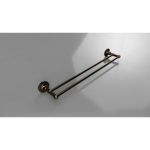 Portasciugamani doppio in ottone RETRO 66,5x6,5x12 cm