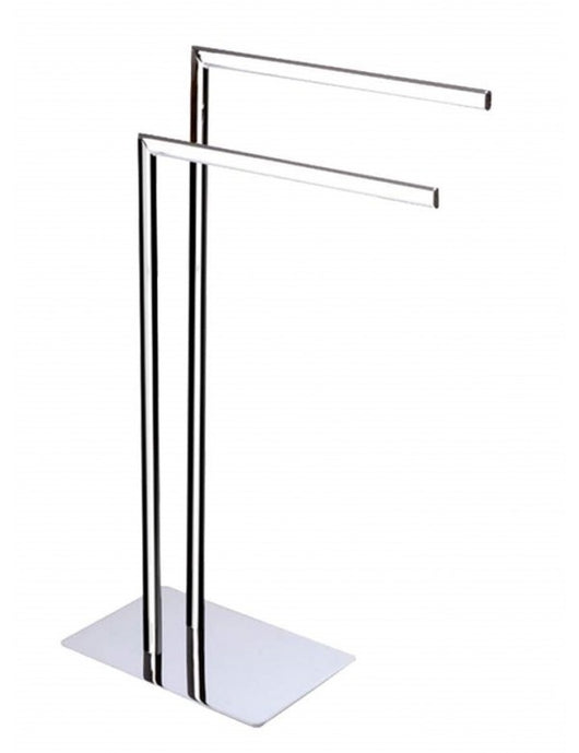 Portasciugamani a doppia barra in ottone cromato BETA 15 x 80 x 40cm