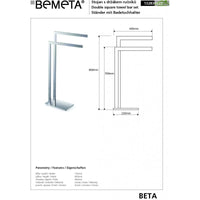 Portasciugamani a doppia barra in ottone cromato BETA 15 x 80 x 40cm