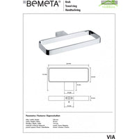 Portatovagliolo rettangolare VIA ottone cromato 22 x2x 11 cm