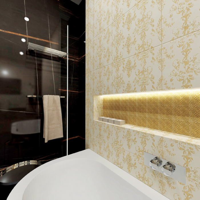 Portasciugamani doppio VIA ottone cromato 50 x2 x13,2 cm