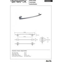Portasciugamani a muro ALFA 70x10,5x6,5 cm