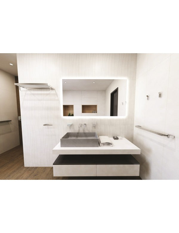 Portasciugamani a muro SOLO in ottone cromato 60 x2,5 x8 cm