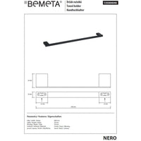 NERO 60cm portasciugamani in ottone nero