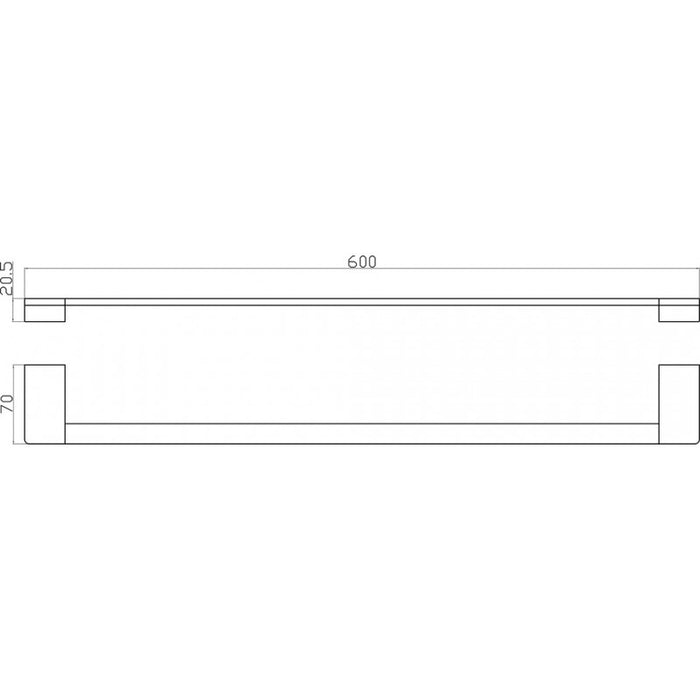 Portasciugamani NIL in ottone dorato 60 cm