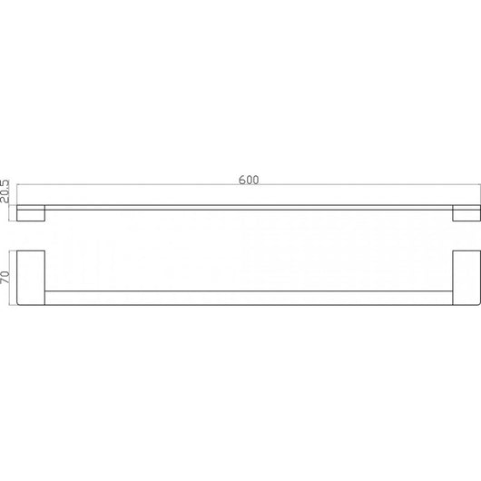 Portasciugamani NIL in ottone cromato 60 cm
