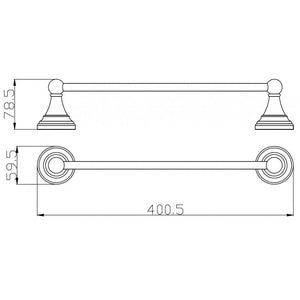 Portasciugamani a parete retrò MORAVA in ottone dorato 40,5x7,85 x5,95 cm