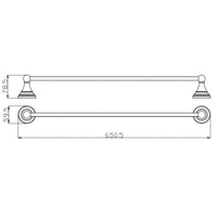 Portasciugamani a muro retrò MORAVA in ottone cromato 65,05x7,85x5,95 cm