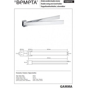 Portasciugamani a parete doppio girevole in ottone cromato 42 x5,5 x4 cm