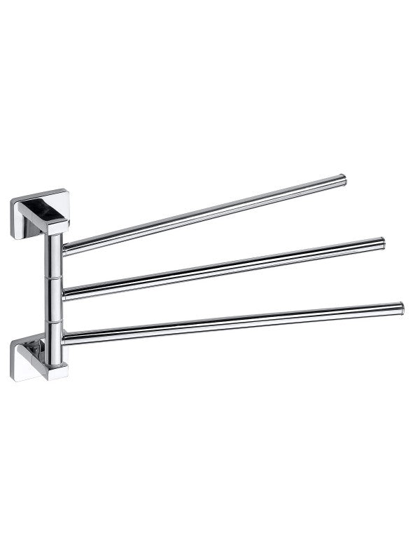 NIKI Portasciugamani a Parete Triplo Girevole 35 x17,5 x4,2 cm