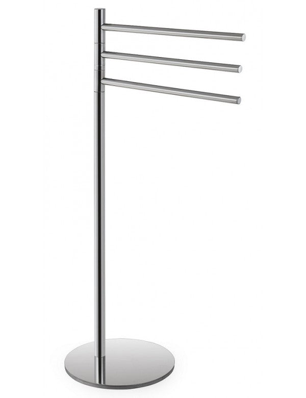 Portasciugamani triplo girevole da terra OMEGA in ottone cromato 37x85x25 cm