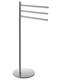 Portasciugamani triplo girevole da terra OMEGA in ottone cromato 37x85x25 cm