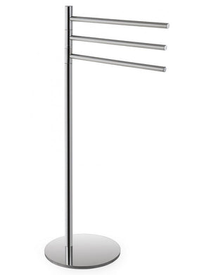 Portasciugamani triplo girevole da terra OMEGA in ottone cromato 37x85x25 cm