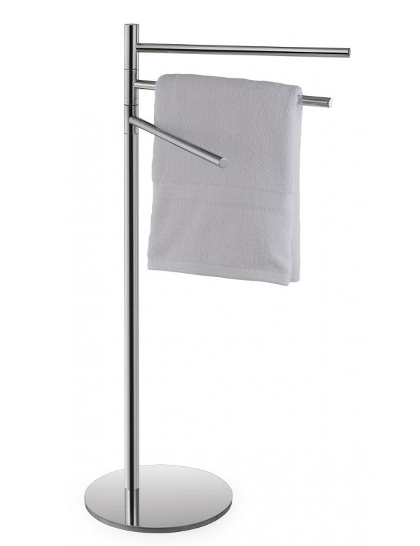 Portasciugamani triplo girevole da terra OMEGA in ottone cromato 37x85x25 cm