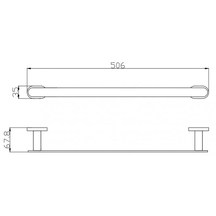 Portasciugamani YUKON in ottone bianco cromato 50,6 cm