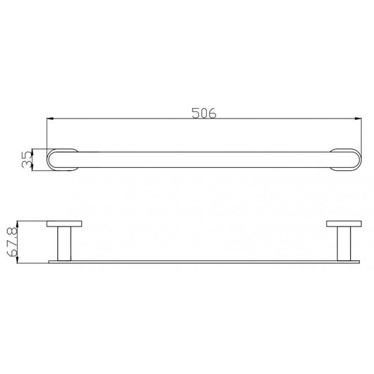 Portasciugamani YUKON in ottone nero opaco 50,6 cm