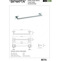 Portasciugamani BETA in ottone cromato 50,5 cm x 5,5 cm x 6,5 cm