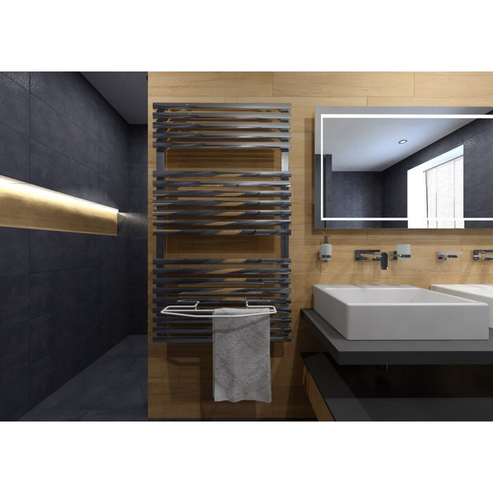 RAWELL doppio portasciugamani bianco per radiatore 60x6,9x21,5 cm