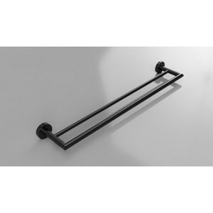 Portasciugamani doppio DARK in ottone nero 65,5cm x 5,5cm x11cm
