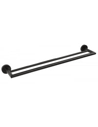 Portasciugamani doppio DARK in ottone nero 65,5cm x 5,5cm x11cm