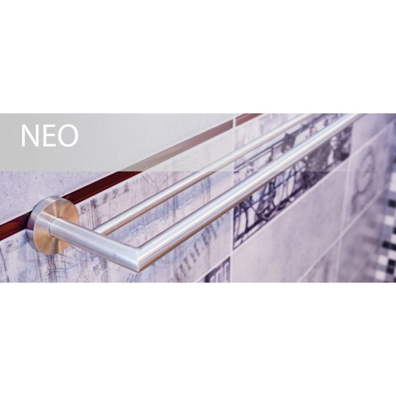 Portasciugamani doppio NEO in acciaio inox 65x12x5,5cm