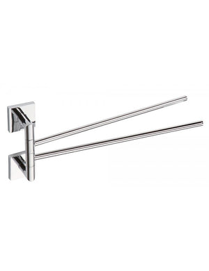 Portasciugamani doppio girevole BETA in ottone cromato 42x 16,5x 37cm